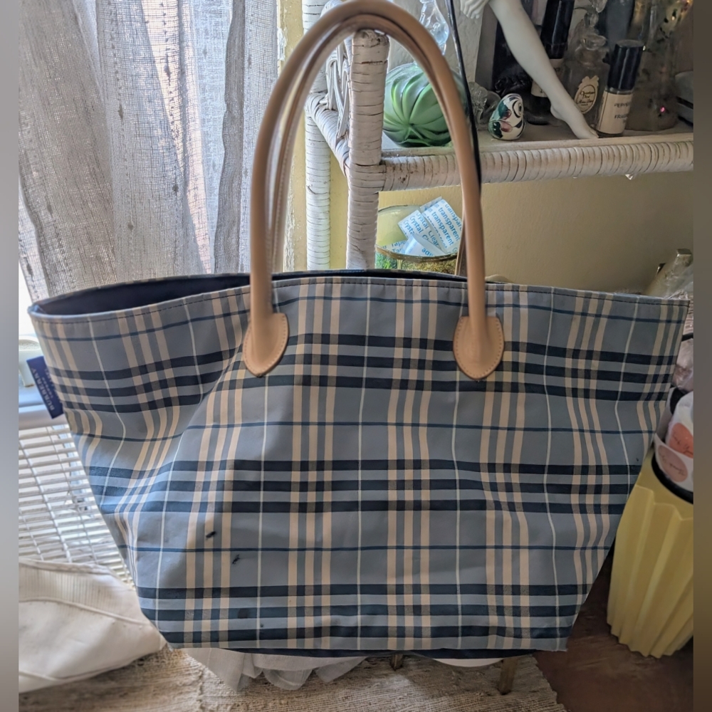 Burberry Blue Label Nova Check Nylon Satchel